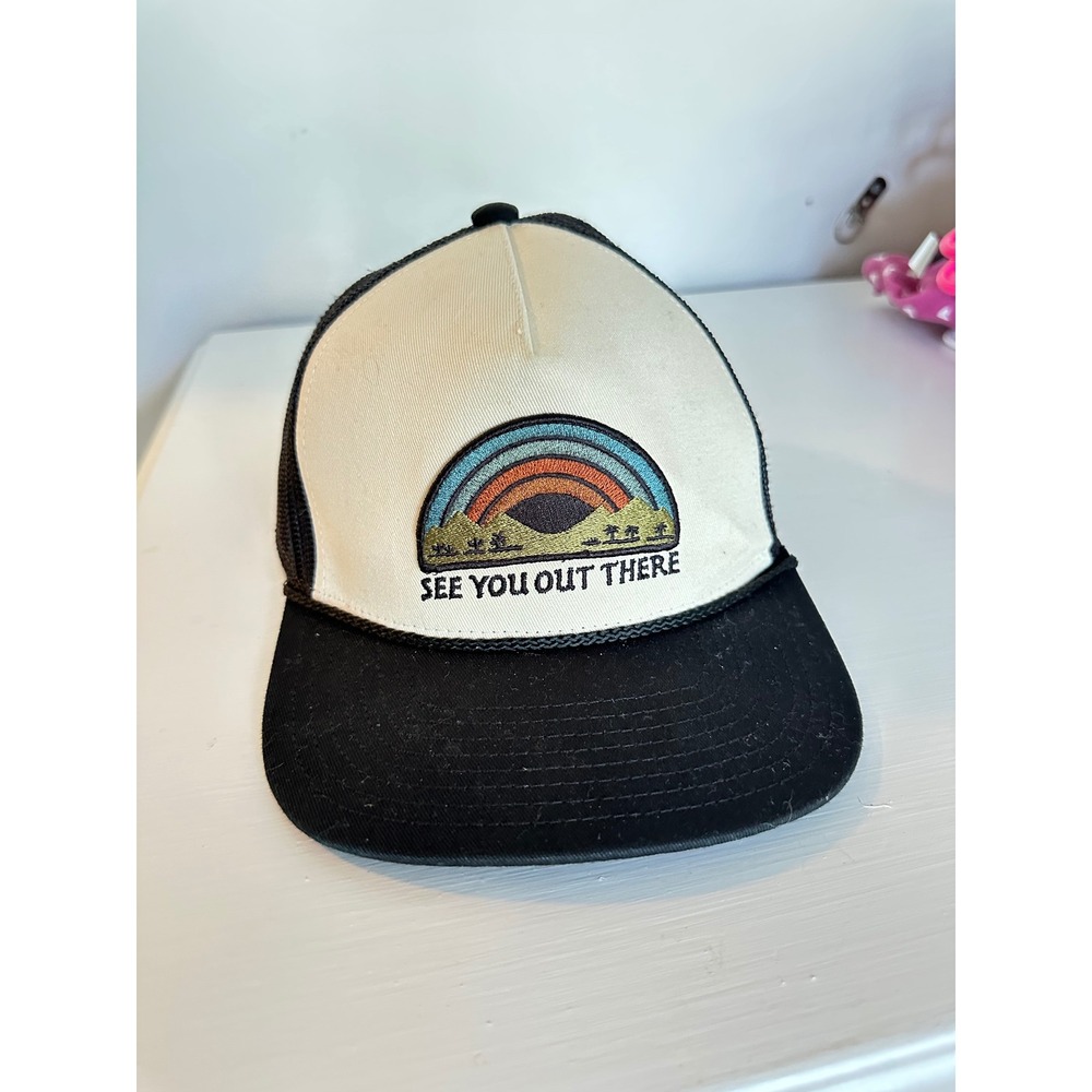 Katin See You Out There Trucker Hat Mens Black Cream Rainbow Patch Snapback Cap